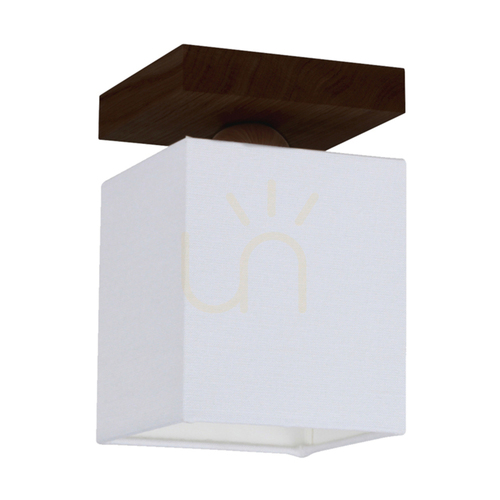 Check Inger Ceiling Light, 1xE27, Max. 25W, Beech and Walnut Wood, White, 13.5 cm Lampshade