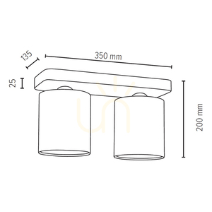 Jenta Ceiling Light, 2xE27, Max. 25W, Beech and Walnut Wood, White, 35 cm Lampshade small 2