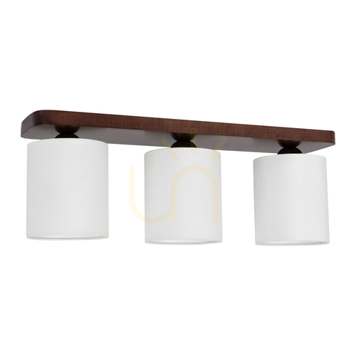 Check Jenta Ceiling Light, 3xE27, Max. 25W, Beech and Walnut Wood, White, 55 cm Lampshade