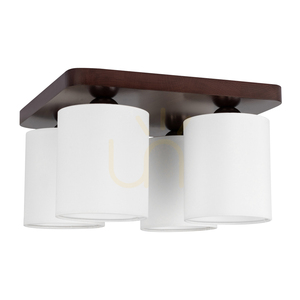 Jenta Ceiling Light, 4xE27, Max. 25W, Beech and Walnut Wood / White, 34 cm Lampshade small 0