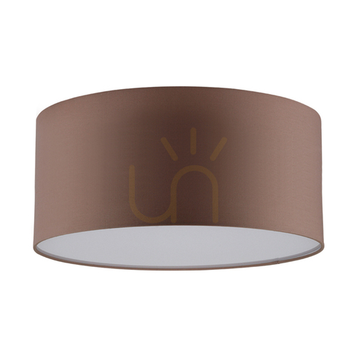 Check Josefina Ceiling Light, 1xLED, 2700K, 13W, White Metal/Brown Lampshade, Ø28 cm