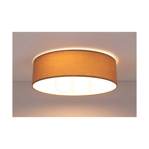 Josefina Ceiling Light, 1xLED, 2700K, 18W, White Metal/Brown Lampshade, Ø38 cm small 1
