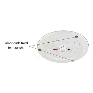 Josefina Ceiling Light, 1xLED, 2700K, 18W, White Metal/Brown Lampshade, Ø38 cm small 2