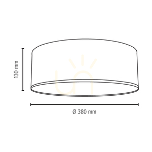 Josefina Ceiling Light, 1xLED, 2700K, 18W, White Metal/Brown Lampshade, Ø38 cm small 3