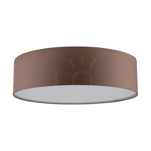 Check Josefina Ceiling Light, 1xLED, 2700K, 18W, White Metal/Brown Lampshade, Ø38 cm