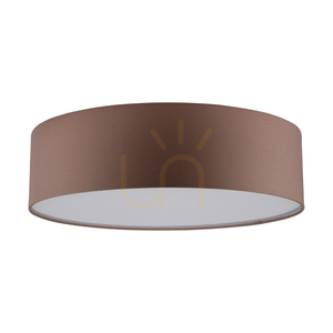 Josefina Ceiling Light, 1xLED, 2700K, 18W, White Metal/Brown Lampshade, Ø38 cm small 0