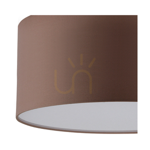 Josefina Ceiling Light, 1xLED, 2700K, 30W, White Metal/Brown Lampshade, Ø48 cm small 1