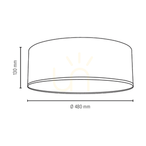 Josefina Ceiling Light, 1xLED, 2700K, 30W, White Metal/Brown Lampshade, Ø48 cm small 3