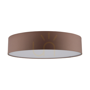 Josefina Ceiling Light, 1xLED, 2700K, 30W, White Metal/Brown Lampshade, Ø48 cm small 0