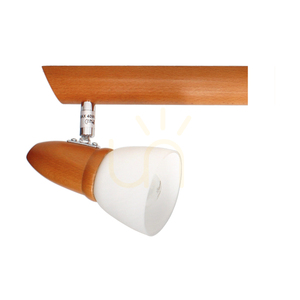 Julietta Ceiling Light, 3xE14, Max. 40W, Beech Wood, Cherry/Chrome Metal, White Glass Shade, 52 cm small 1