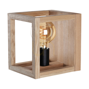 Kago Wall Sconce 1xE27 Max. 40W Oiled Oak/Black Metal 21.5 cm small 0