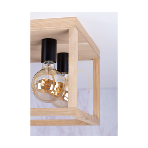 Kago Ceiling Light, 4xE27, Max. 60W, Oiled Oak/Black Metal, 36 cm small 2