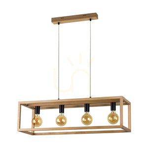 Spot Light KAGO 61590474 pendant light, oiled oak and black, 4 × E27, 90 cm small 0