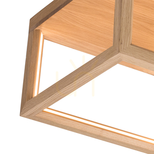 Kago LED Ceiling Light, 1xLED, 3000K, 27W, Oiled Oak, with Remote Control, 35.5 cm small 1