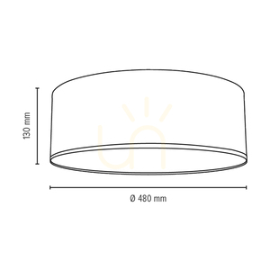 Kairo Ceiling Light, Includes 1x LED 2700K 30W, White Metal/Multicolored Wallpaper Lampshade, Ø48 cm small 2