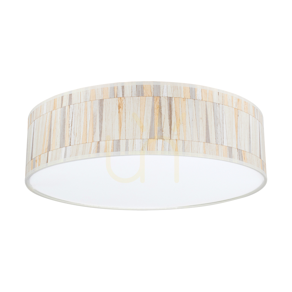Kairo Ceiling Light, Includes 1x LED 2700K 30W, White Metal/Multicolored Wallpaper Lampshade, Ø48 cm