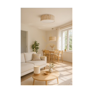 Kairo Pendant Light, 1xE27, Max. 25W, Satin Metal / Transparent PVC Cable / Multicolored Wallpaper Lampshade, Ø50 cm small 1