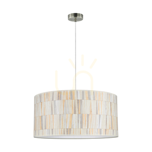 Kairo Pendant Light, 1xE27, Max. 25W, Satin Metal / Transparent PVC Cable / Multicolored Wallpaper Lampshade, Ø50 cm small 0
