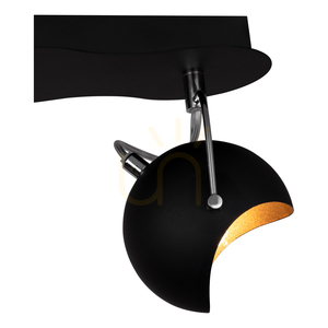 Kana Ceiling Light, 2xG9, Max. 28W, Black/Gold Metal, 30 cm small 2