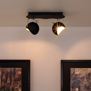 Kana Ceiling Light, 2xG9, Max. 28W, Black/Gold Metal, 30 cm small 3