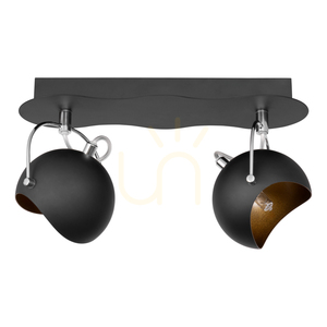 Kana Ceiling Light, 2xG9, Max. 28W, Black/Gold Metal, 30 cm small 0