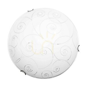 Kansas Ceiling Light, Includes 1x LED 2700K 18W, Chrome Metal/White Glass Shade, Ø40 cm small 0