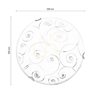 Kansas Ceiling Light, Includes 1x LED 2700K 30W, Chrome Metal/White Glass Shade, Ø50 cm small 2