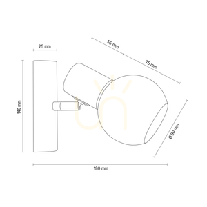 Karin Wall Sconce 1xE14 Max. 40W Oiled Oak/Chrome Metal/White Glass Shade 18 cm small 2