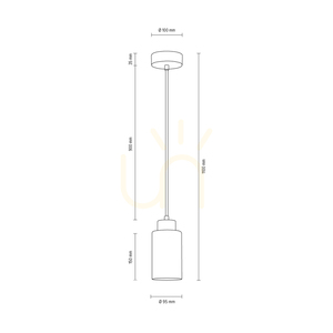 Karla Pendant Light, 1xE27, Max. 60W, Concrete Gray/Transparent PVC Cable/White Glass Shade, Ø10 cm small 2