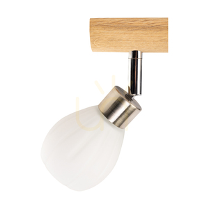 Kira Incl Ceiling Light. 3xG9 LED, Max. 3W, Oiled Oak/Satin Metal/White Glass Shade, 55 cm small 2