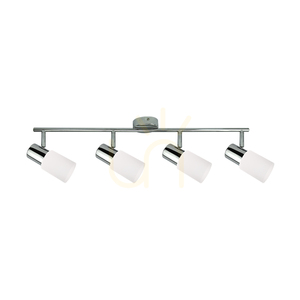 Kira Ceiling Light, 4xE14, Max. 40W, Chrome Metal/White Glass Shade, 71 cm small 0