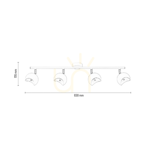 Kita Ceiling Light, 4xG9, Max. 28W, Chrome/White Metal, 83 cm small 4