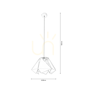 Kite Pendant Light 1xE27 Max. 60W White Metal/White PVC Cable Ø38 cm small 3