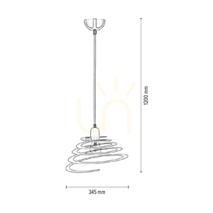 Komet Pendant Light, 1xE27, Max. 60W, Chrome Metal/Black PVC Cable/Black Metal Shade, Ø34.5 cm small 3