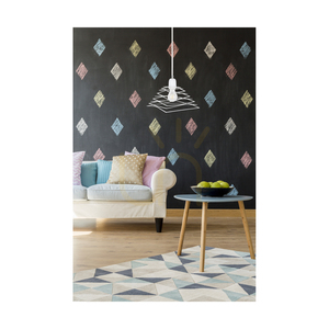 Komet Pendant Light, 1xE27, Max. 60W, Chrome Metal/White PVC Cable/White Metal Shade, 24 cm small 2
