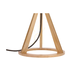 Konan Table Lamp 1xE27 Max. 25W Oiled Oak/Anthracite Braided Cable/Anthracite Lampshade Ø30 cm small 1