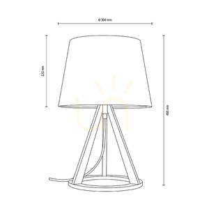 Konan Table Lamp 1xE27 Max. 25W Oiled Oak/Anthracite Braided Cable/White Lampshade Ø30 cm small 2