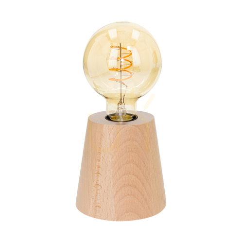 Check Konus Table Lamp, 1xE27, Max. 25W, Natural Beech/Black, PVC Cord, Ø11 cm