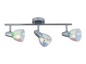 Kora Ceiling Light, 3xE14, Max. 40W, Chrome/Multicolored Glass Shades, 58.5 cm small 0