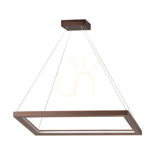 Check Legno Pendant Light, 1xLED, 3000K, 31.5W, Beech and Walnut Wood / Transparent PVC Cable, 84 cm