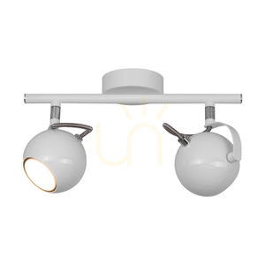 Lea Ceiling Light, 2xGU10, Max. 50W, White/Chrome Metal, 30.5 cm small 1