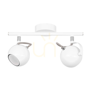 Lea Ceiling Light, 2xGU10, Max. 50W, White/Chrome Metal, 30.5 cm small 0