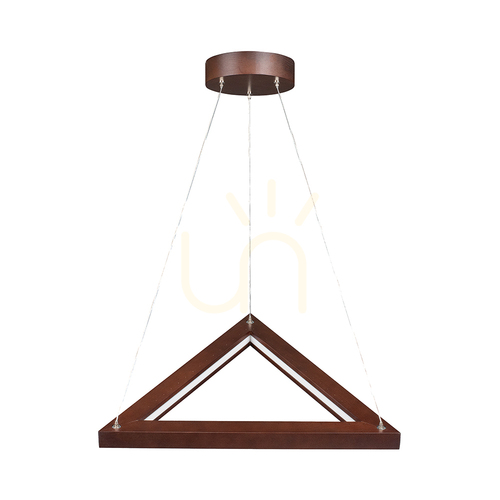 Check Legno 3xLED 3000K 18W Pendant Light, Beech and Walnut Wood / Transparent PVC Cable, 53.5 cm
