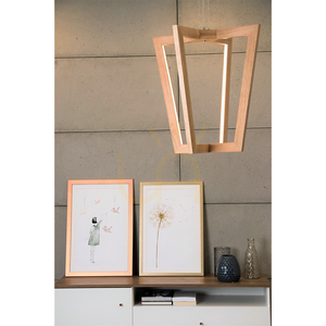 Leif Pendant Light, 4xLED, 3000K, 27W, Oiled Oak / Transparent PVC Cable, 53 cm small 4
