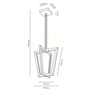 Leif Pendant Light, 4xLED, 3000K, 27W, Oiled Oak / Transparent PVC Cable, 53 cm small 5
