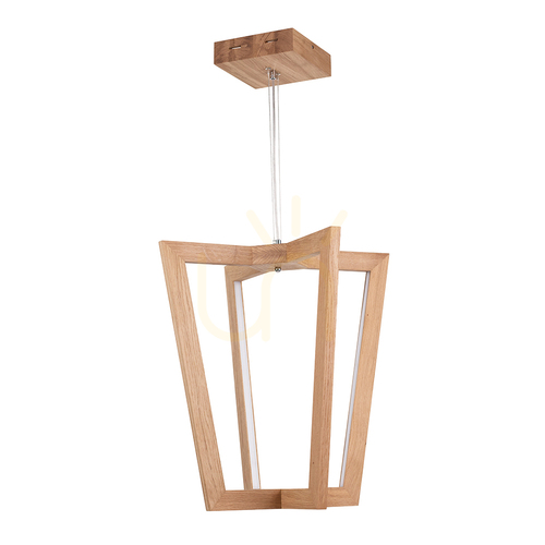 Check Leif Pendant Light, 4xLED, 3000K, 27W, Oiled Oak / Transparent PVC Cable, 53 cm