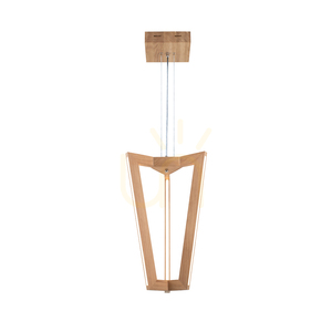 Leif Pendant Light, 6xLED, 3000K, 43W, Oiled Oak / Transparent PVC Cable, 53 cm small 1