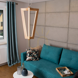 Leif Pendant Light, 6xLED, 3000K, 43W, Oiled Oak / Transparent PVC Cable, 53 cm small 5