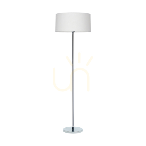 Check Leila Floor Lamp, 1xE27, Max. 60W, Chrome Metal/Transparent PVC Cable/Paper and PVC Lampshade with Crocodile Pattern, Ø50 cm