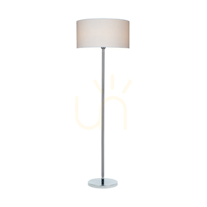 Leila Floor Lamp, 1xE27, Max. 60W, Chrome Metal / Transparent PVC Cable / Paper and PVC Lampshade with Polka Dot Pattern, Ø50 cm small 1